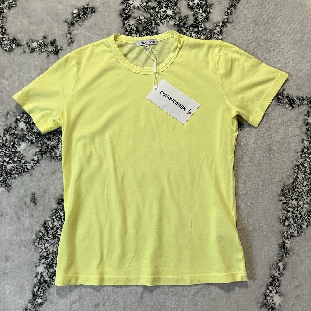 Cotton Citizen Shirt Womens Size XS Yellow Standard Tee Crewneck Short Sleeve